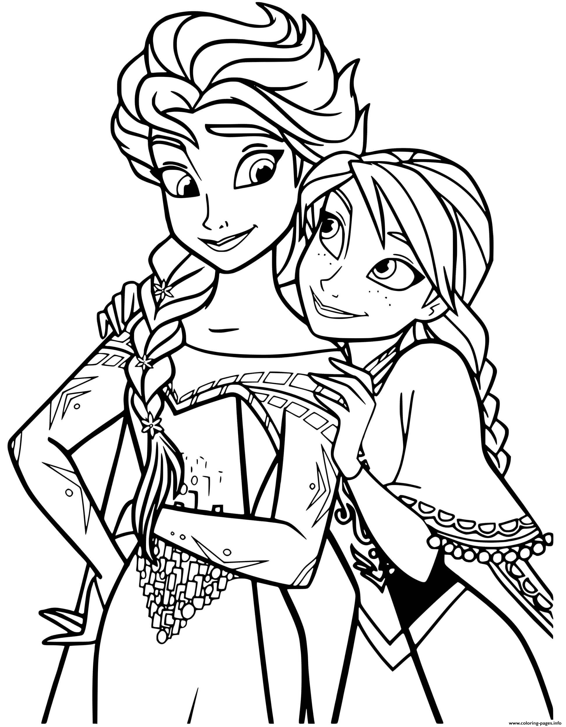 Frozen 2 Anna Elsa Coloring Pages