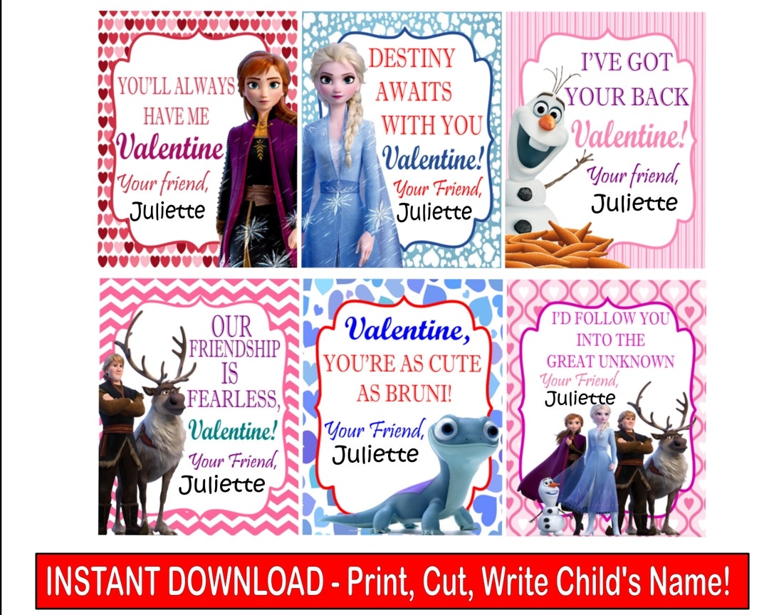free printable frozen valentines day cards