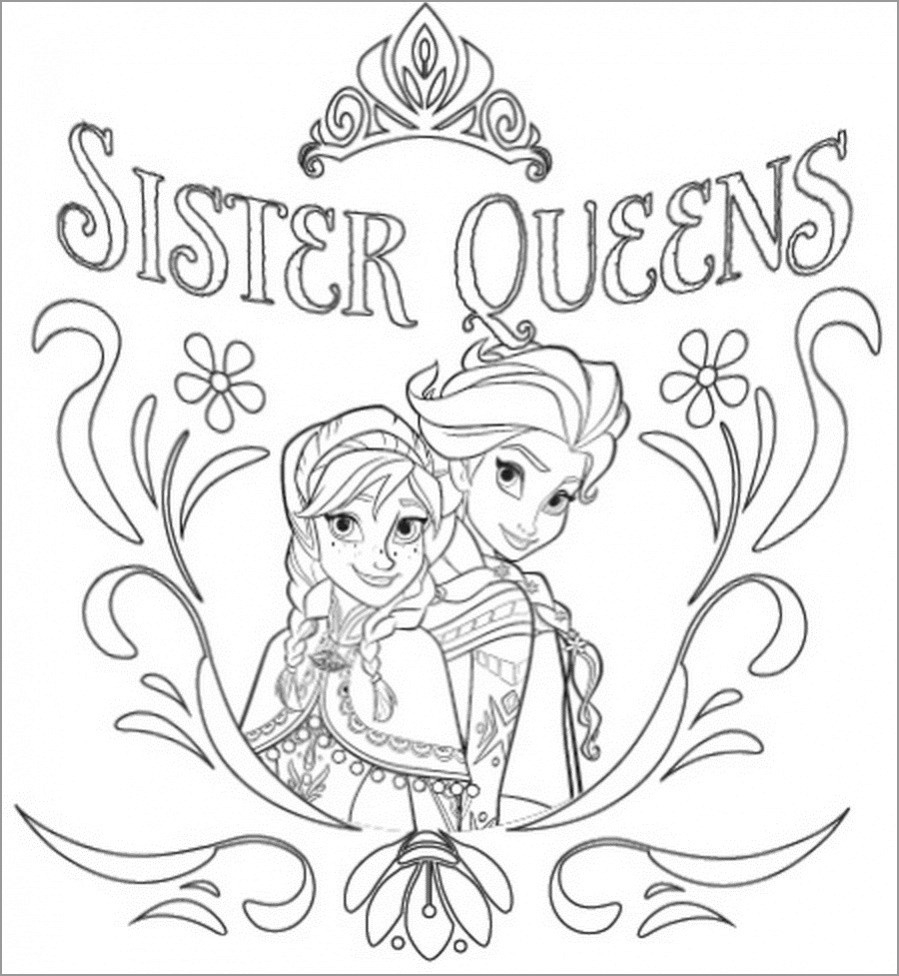 Frozen Coloring Page Happy Birthday ColoringBay