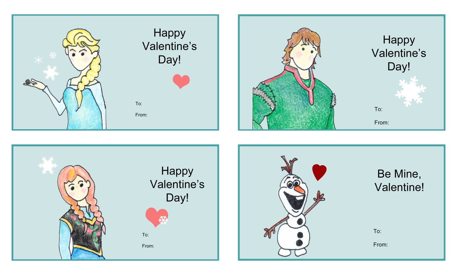 Frozen Valentine Cards 10 Free PDF Printables Printablee