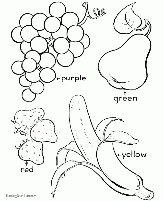 Fruit Coloring Pages To Print And Color