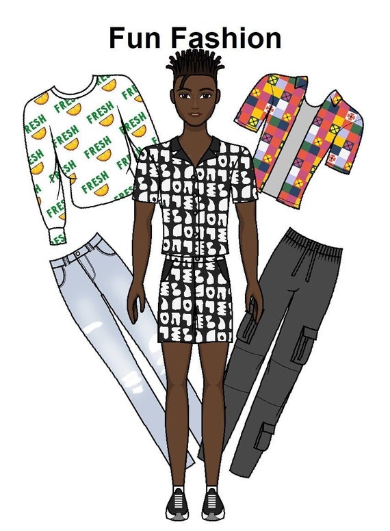Fun Fashion Paper Doll Printable Male Paper Doll Wild Fashion