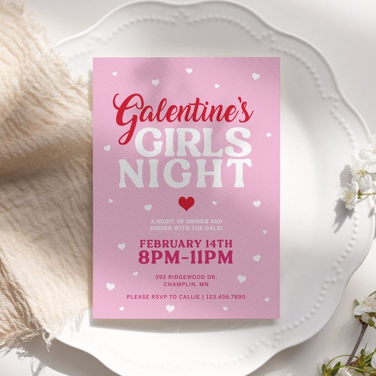 Galentine 39 s Day Girls Night Invitation Template Girls Night Out