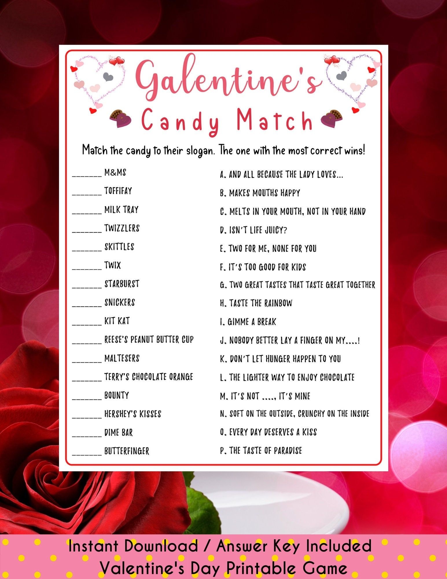 printable galentines games