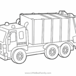Garbage Truck Coloring Page Little Bee Family