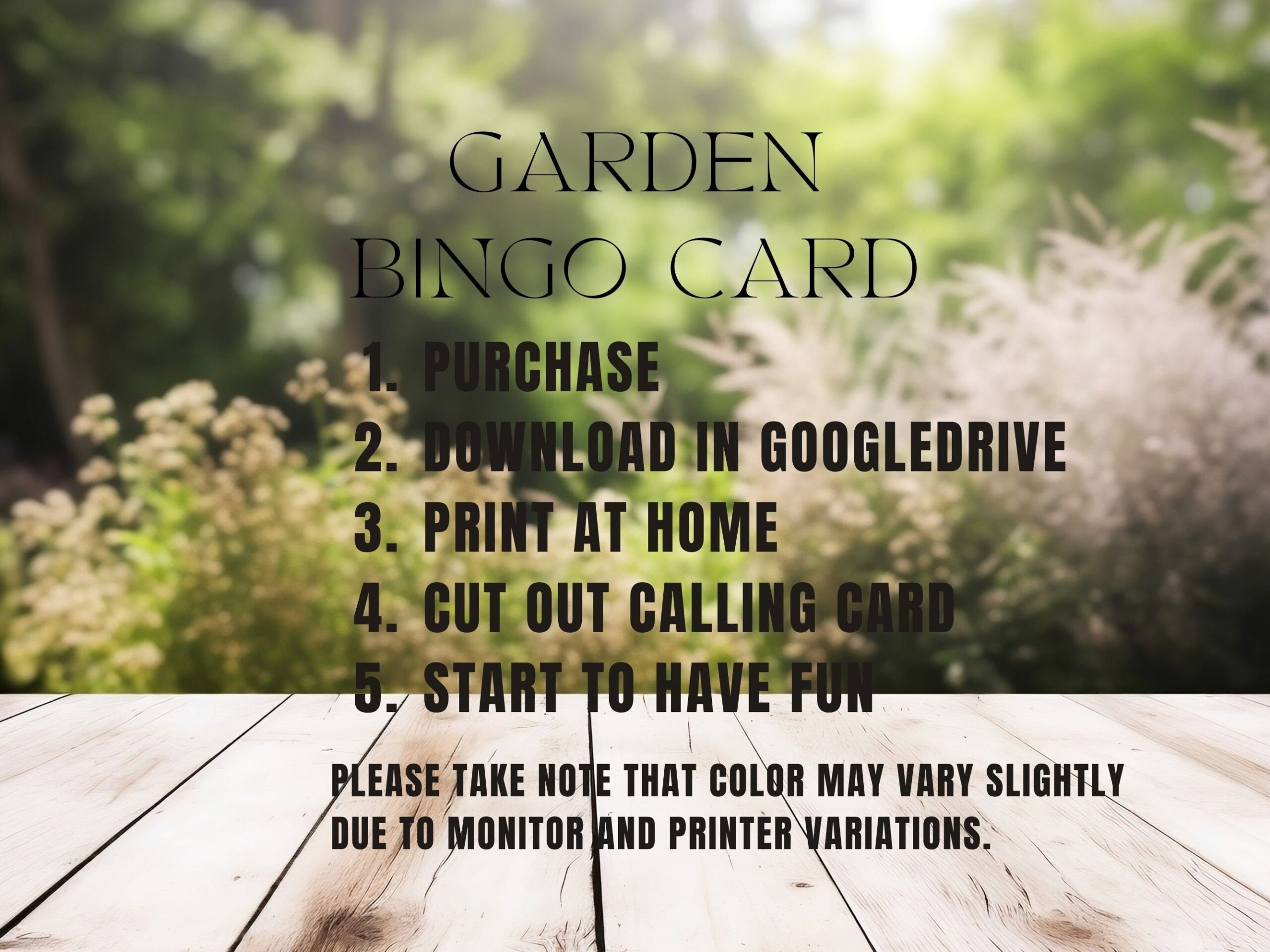 Garden Bingo Printable Garden Game Gardening Game For Kids Classroom 