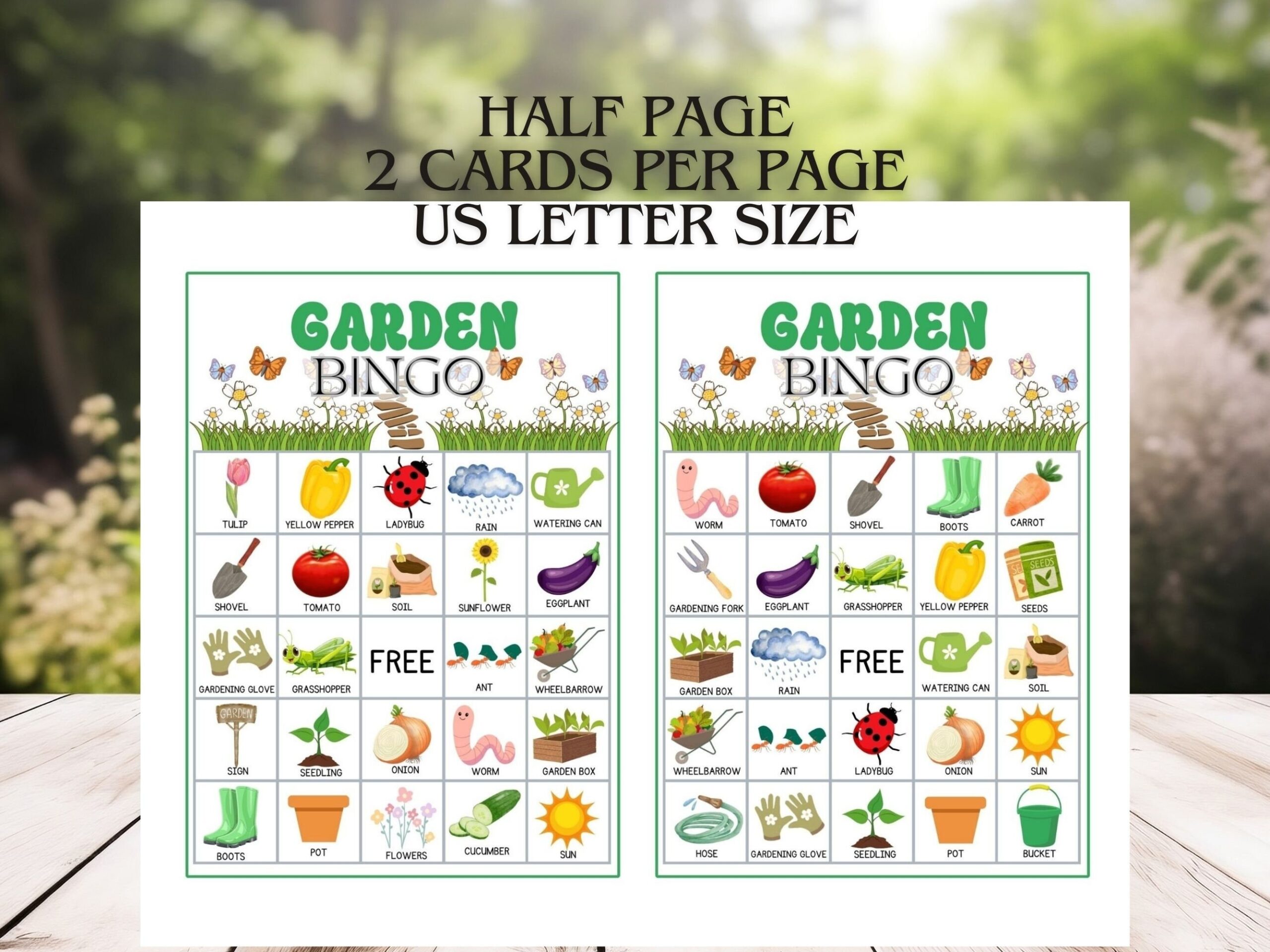 Garden Bingo Printable Garden Game Gardening Game For Kids Classroom 