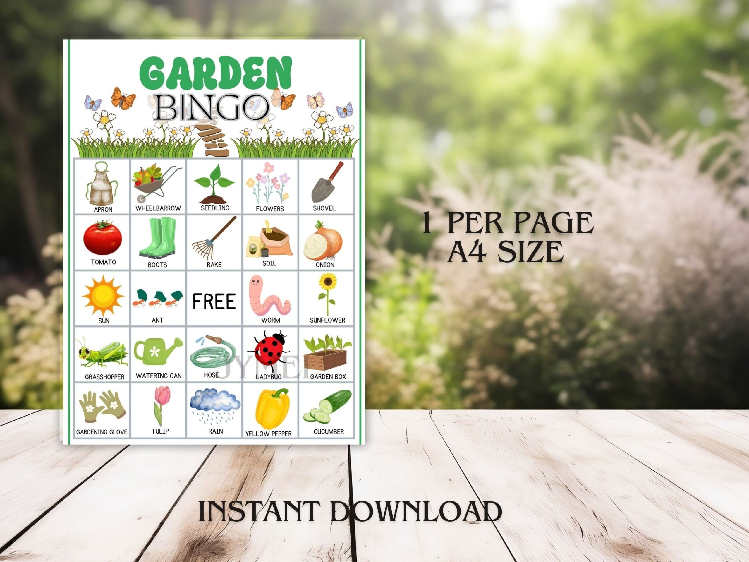 Garden Bingo Printable Garden Game Gardening Game For Kids Classroom 