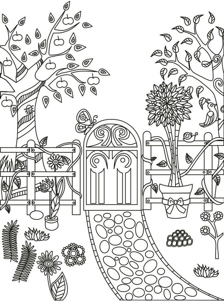 garden printable coloring pages