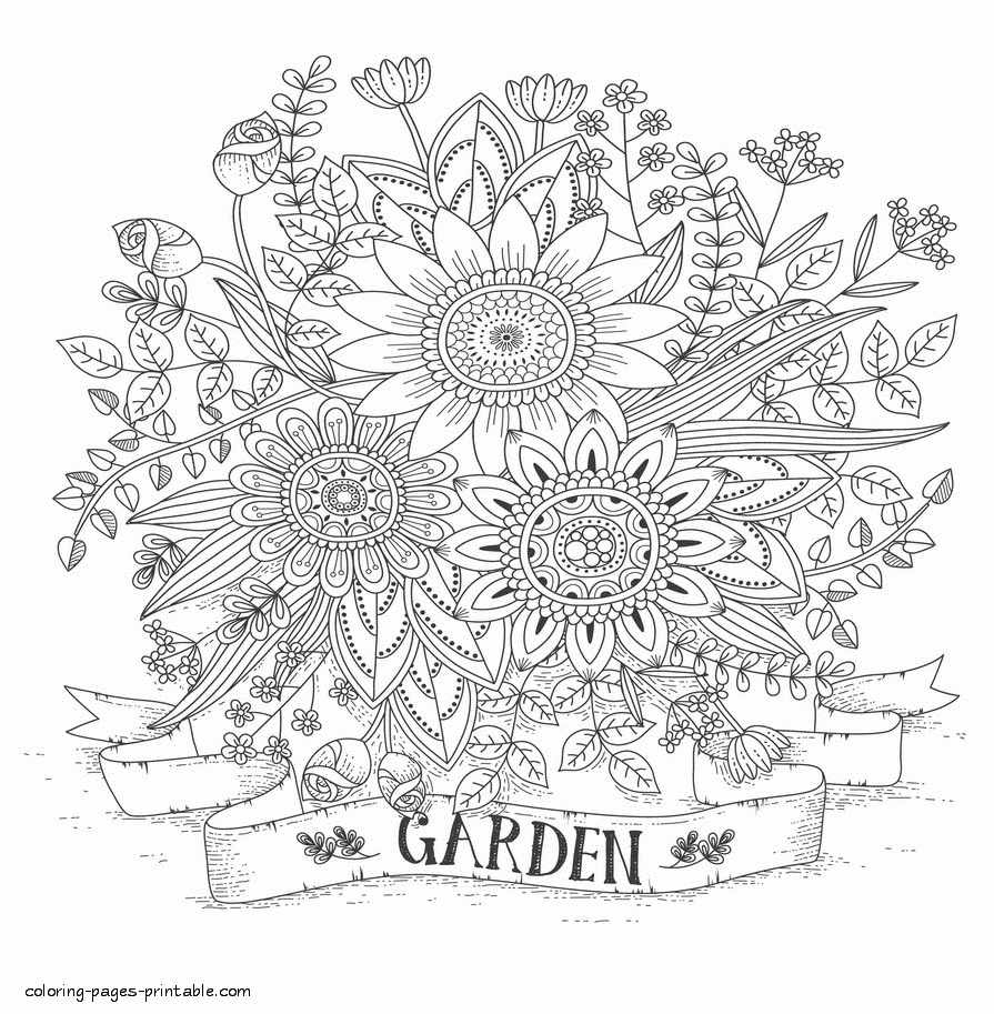 Garden Flowers Adult Coloring Pages COLORING PAGES PRINTABLE COM