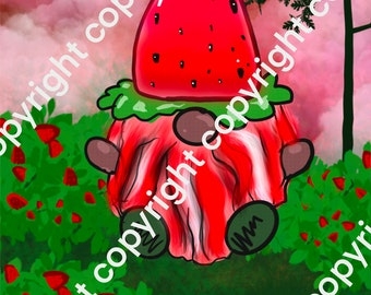 Garden Gnome Print And Wallpaper Etsy