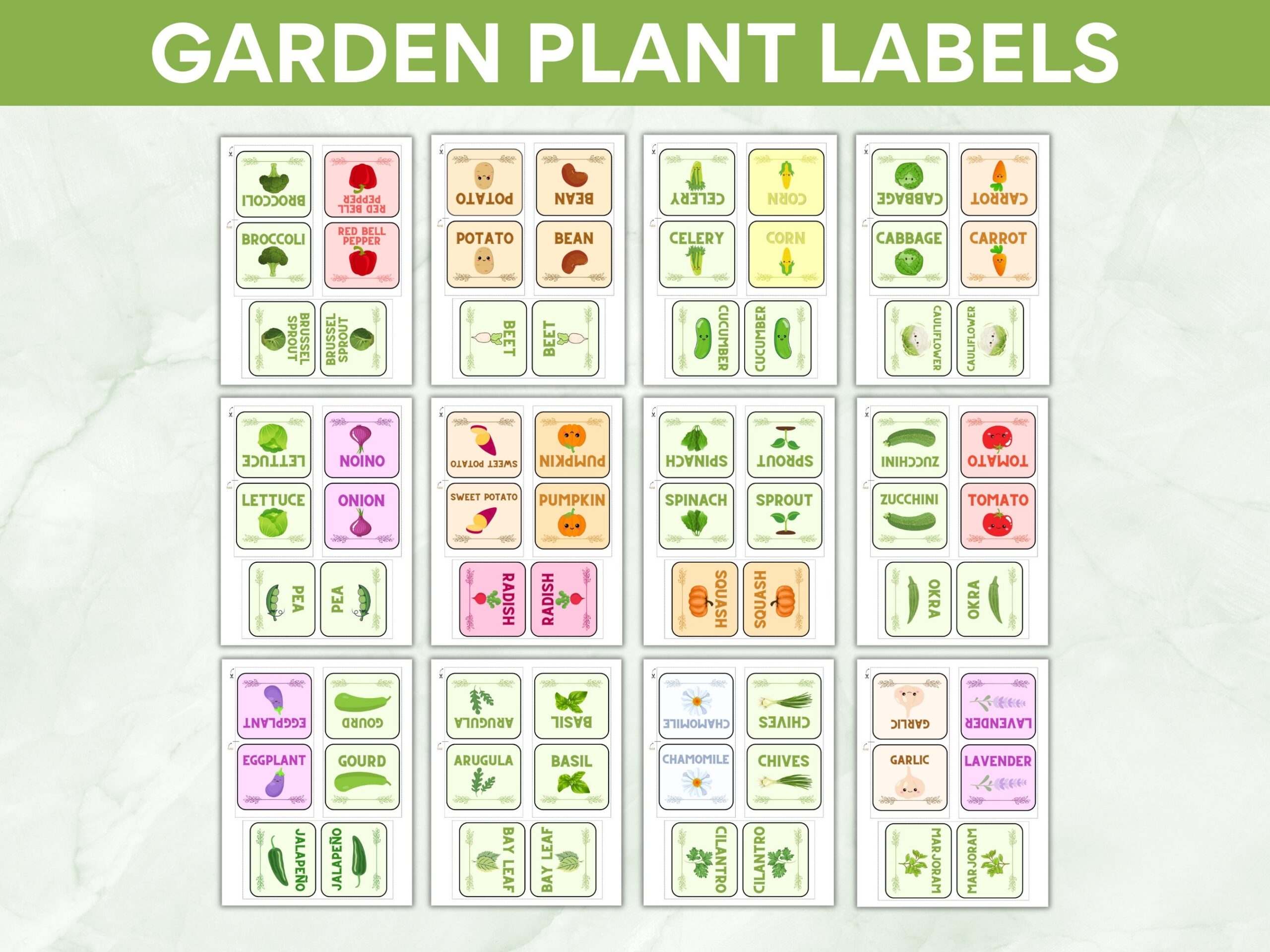 Garden Labels Plant Labels Printable Labels Vegetable Labels Label 