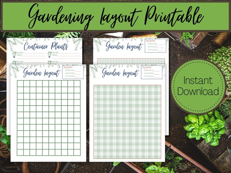 Garden Layout Printable Garden Planner Garden Layout Grid Etsy