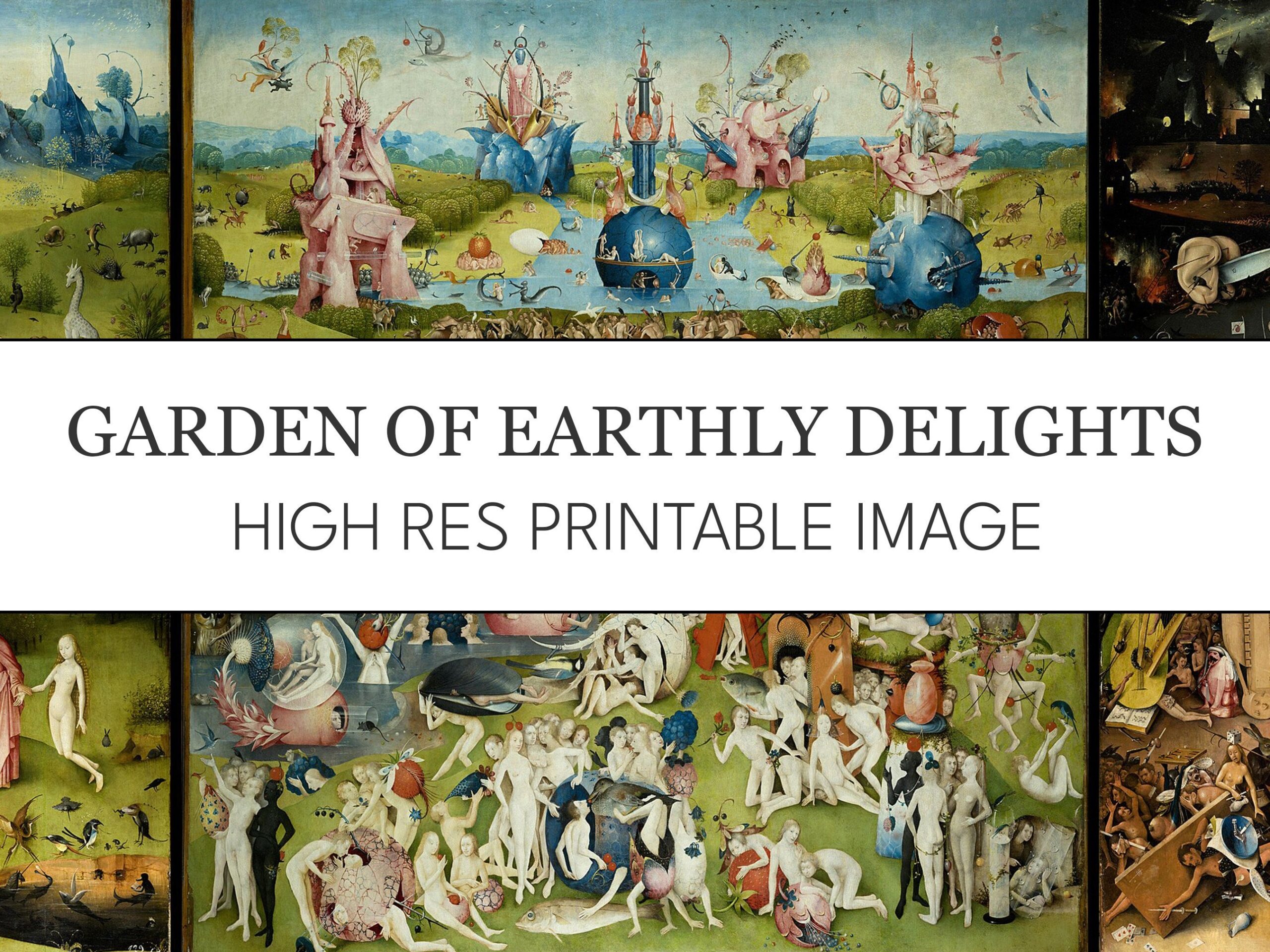 Garden Of Earthly Delights Digital Print Hieronymus Bosch High Res 