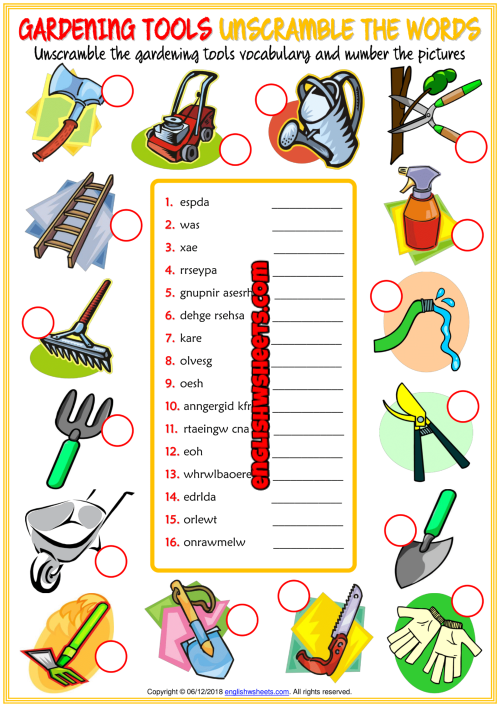 Garden Tools Vocabulary With Pictures Fasci Garden