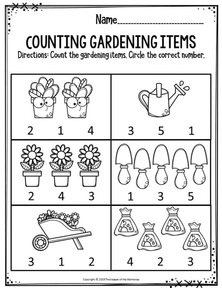 Garden Worksheet For Kindergarten