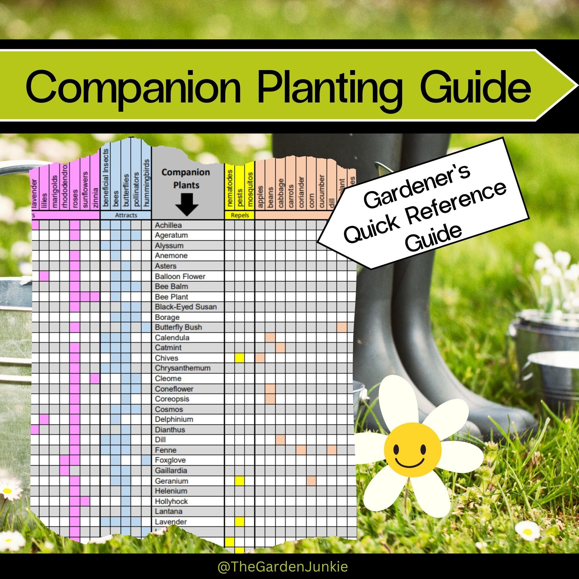 Gardening Cheat Sheet Gardening Guide For Companion Planting To Help 