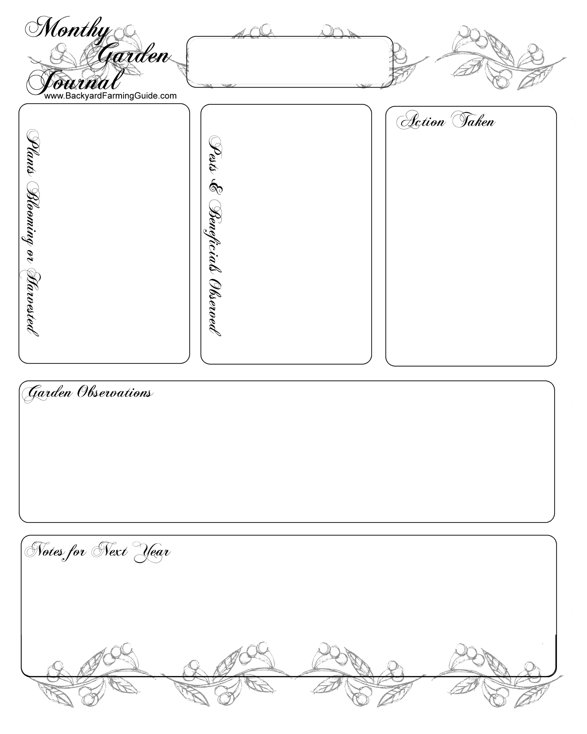 gardening journal printable