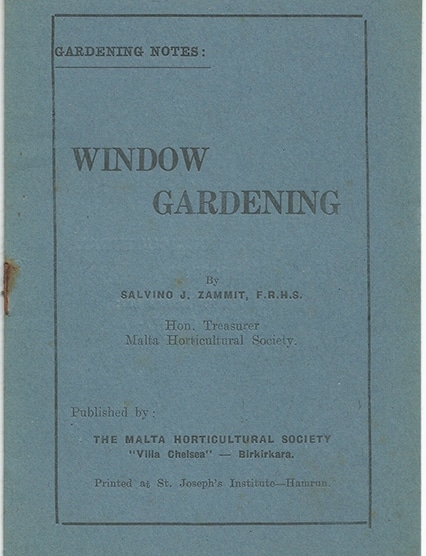 Gardening Notes Window Gardening Malta Online Bookshop