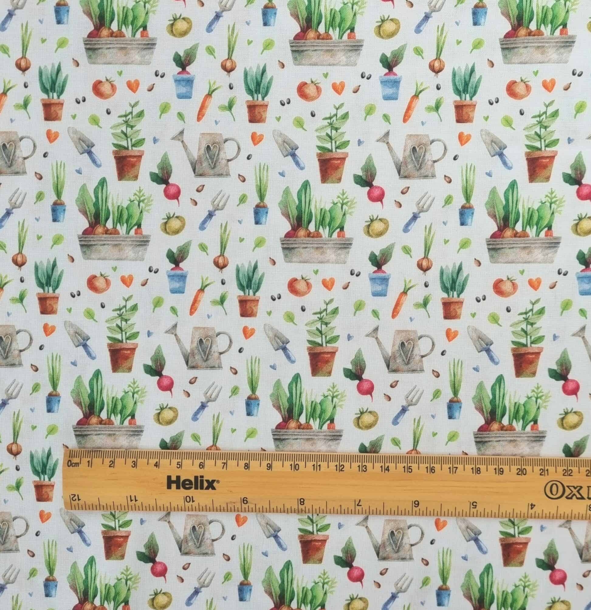 Gardening Print Cotton Poplin Livingstone Textiles