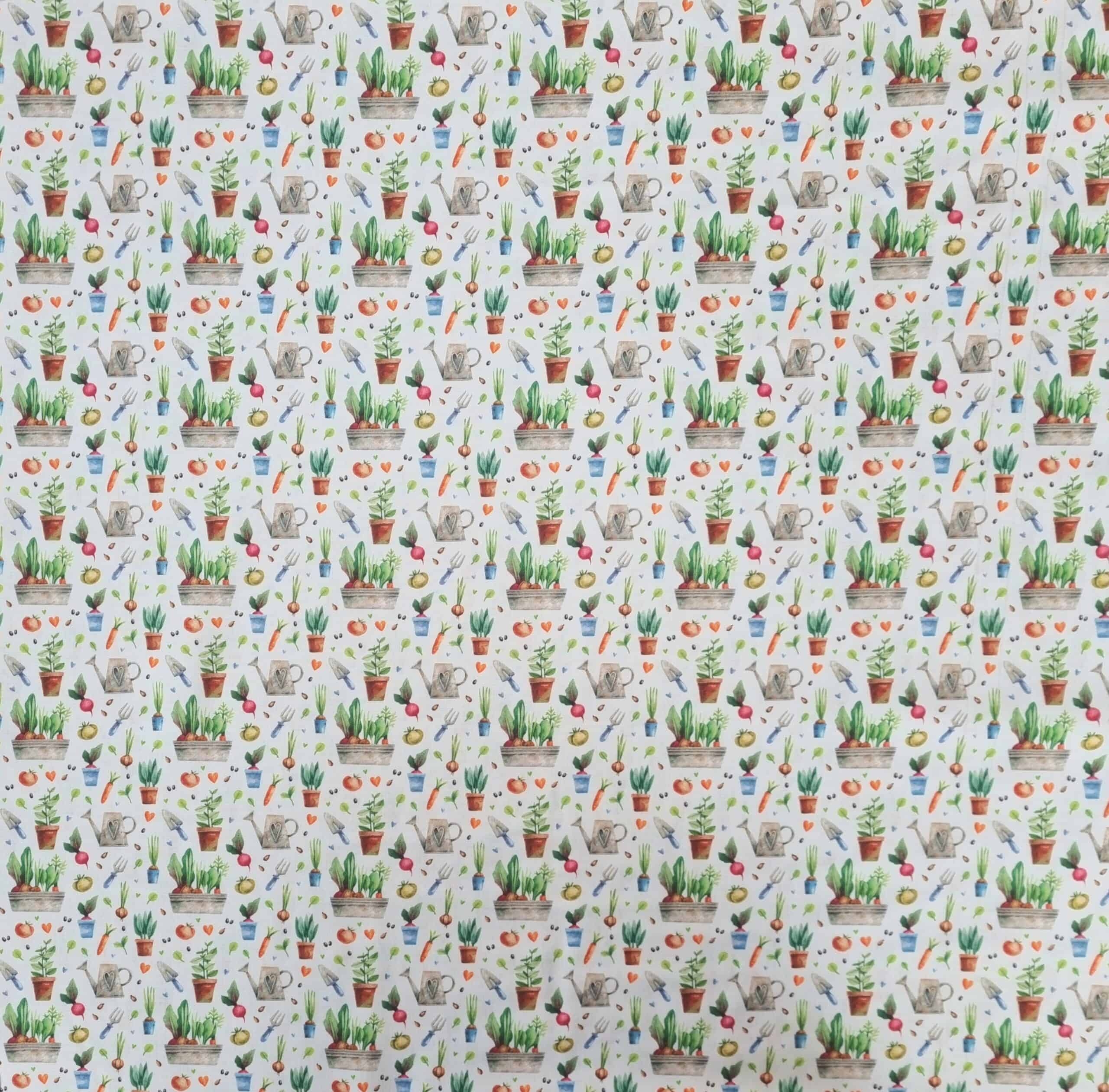 Gardening Print Cotton Poplin Livingstone Textiles