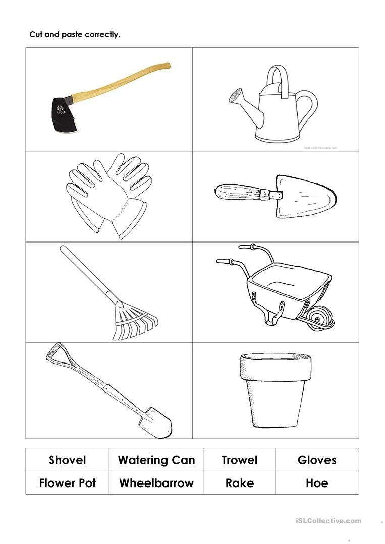 Gardening Tools ESL Worksheets For Kids