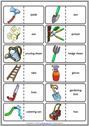 Gardening Tools Vocabulary Matching Worksheet Fasci Garden