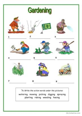 Gardening Tools Worksheets Fasci Garden