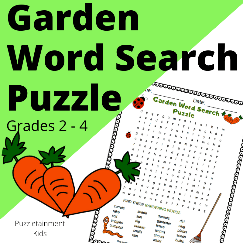 free printable gardening word search