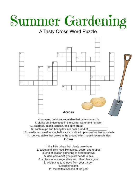 gardening word search printable