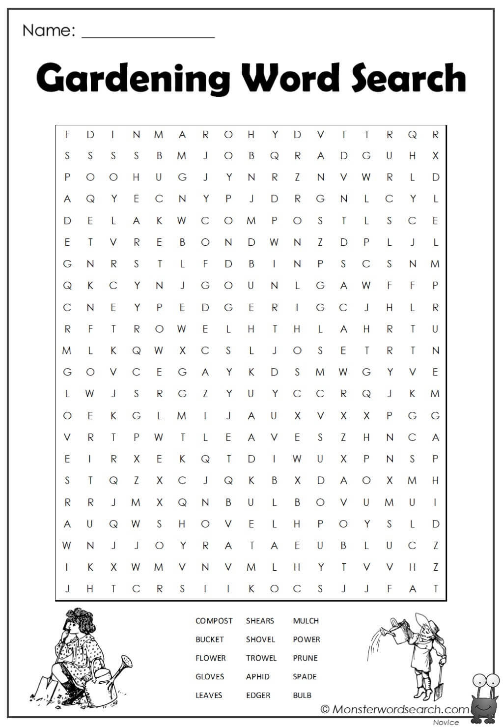 Gardening Word Search Printable Fasci Garden