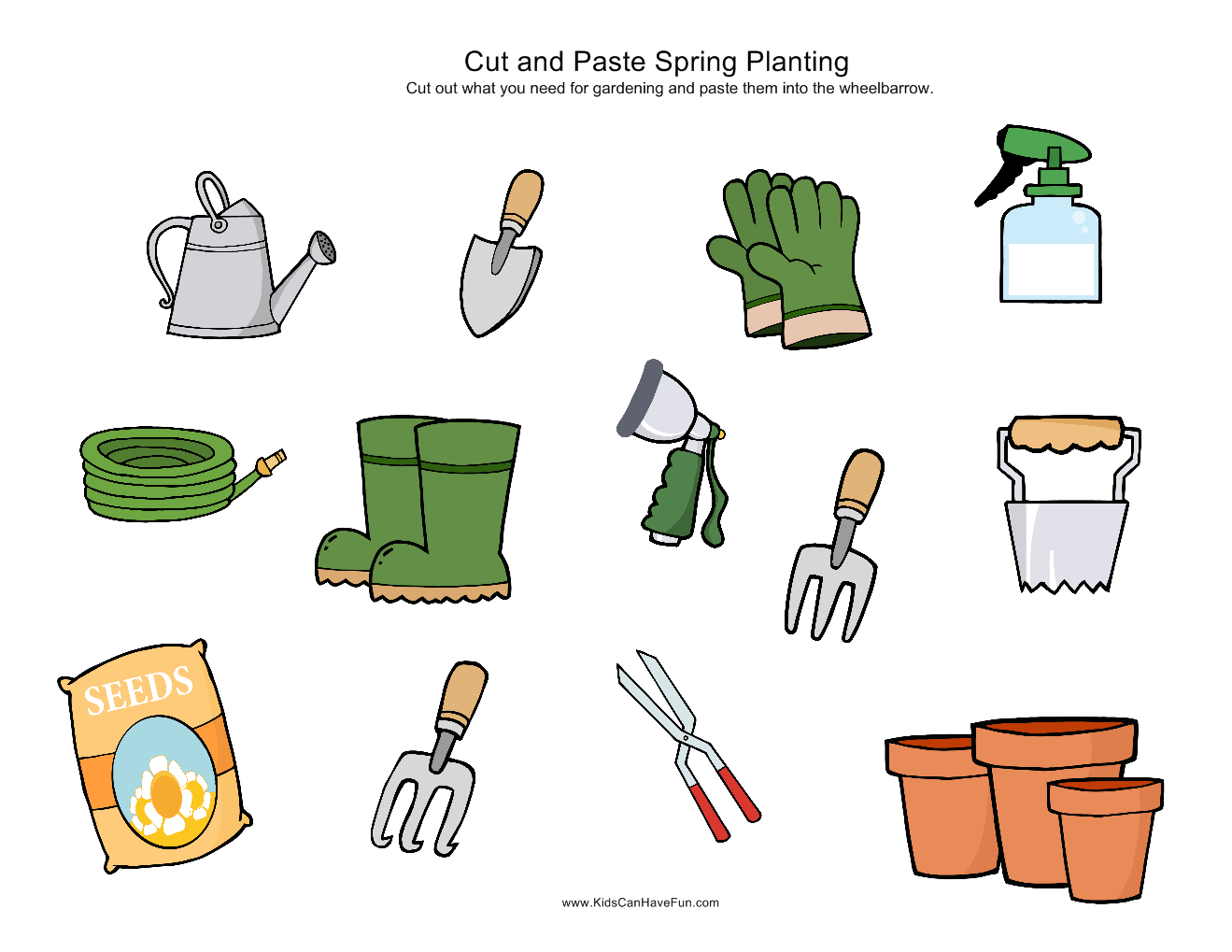 gardening worksheets for preschoolers