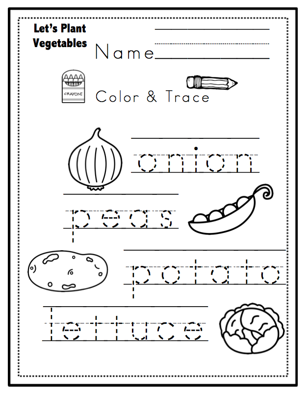 Gardening Worksheets For Preschoolers