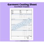 Garment Costing Sheet Template Excel Cost Sheet Template For Etsy UK
