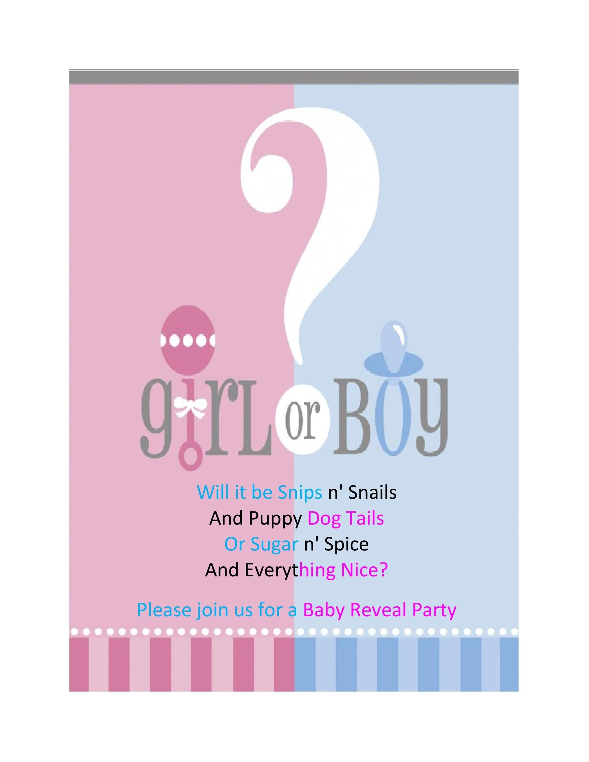 invitation templates gender reveal