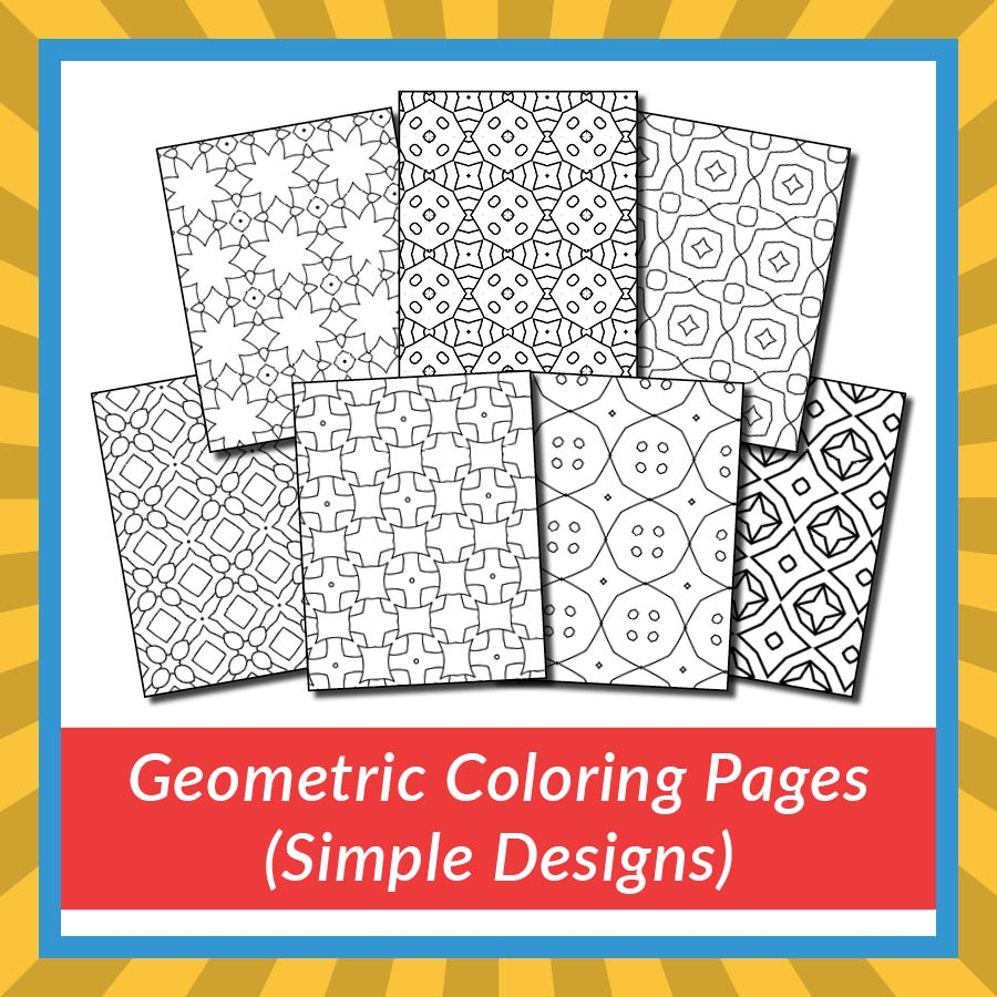 Geometric Coloring Pages Simple Designs Gift Of Curiosity