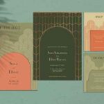 Geometric Wedding Invitation Template AI
