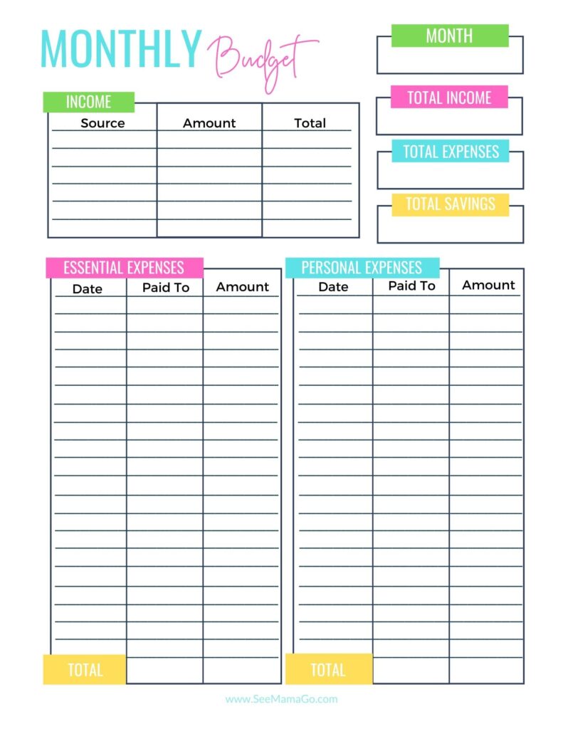 Get The Free Monthly Budgeting Worksheet Tips On Raising Minimalist Kids