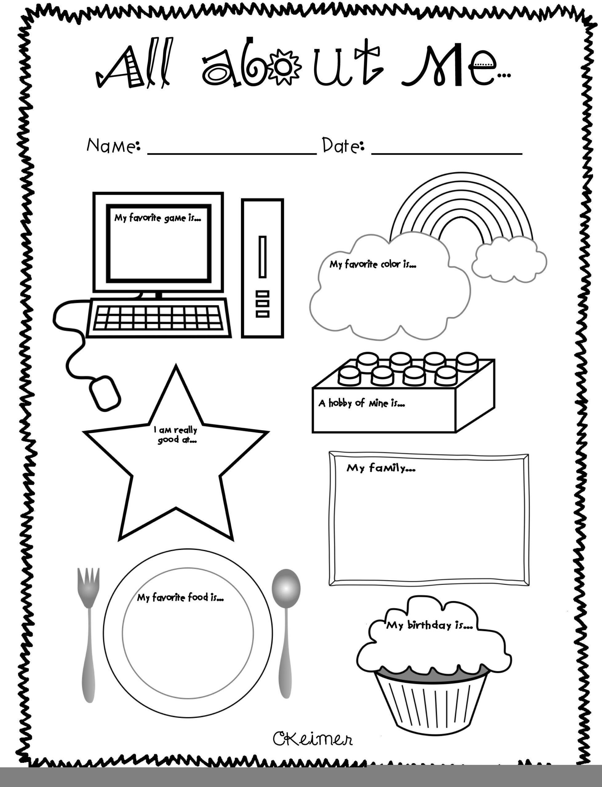 Get To Know Me Worksheet Kids All About Me Worksheets