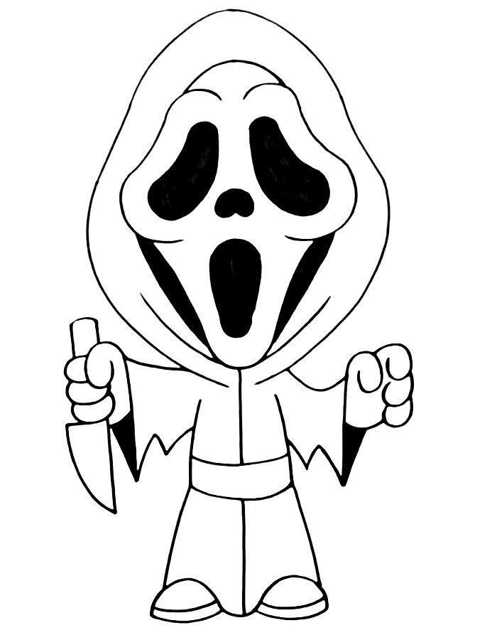 Ghostface Coloring Pages Free Printable PDF 