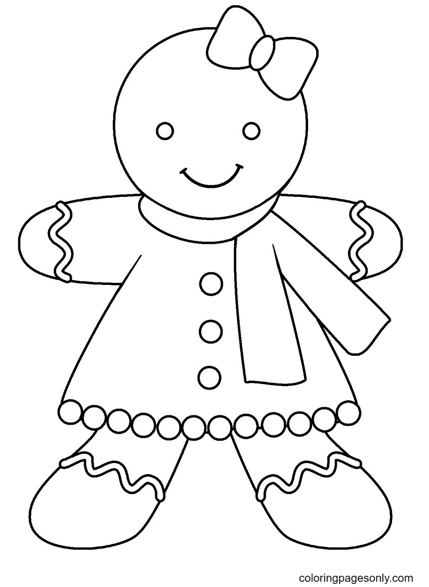 Gingerbread Girl Coloring Page Free Printable Coloring Pages