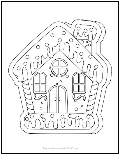 Gingerbread House Coloring Page