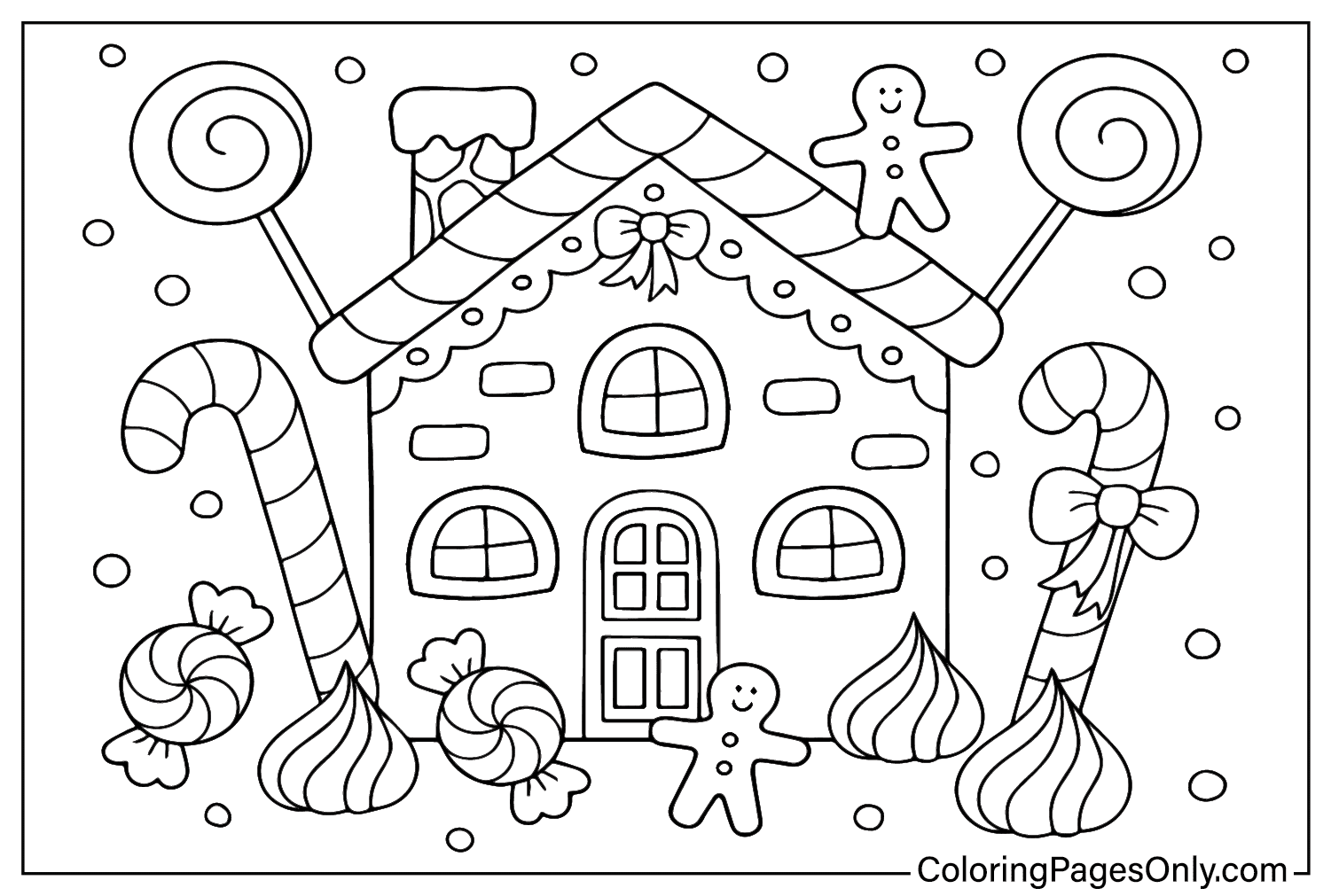 Gingerbread House Coloring Sheet Free Printable Coloring Pages