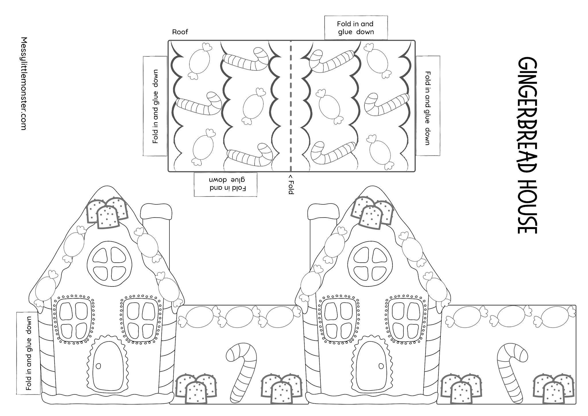Gingerbread House Template Printable Social Media Template