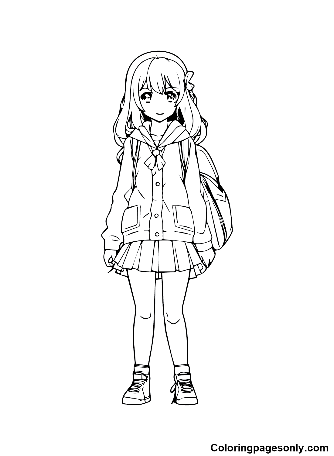 Girl Anime Coloring Page Free Printable Coloring Pages