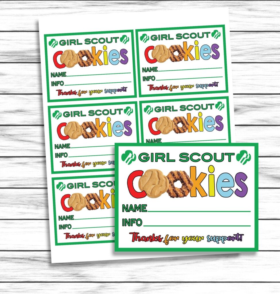 Girl Scout Thank You Cards Notes Girl Scout Cookie Thank You Cards