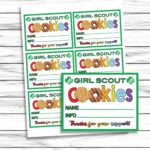 Girl Scout Thank You Cards Notes Girl Scout Cookie Thank You Cards
