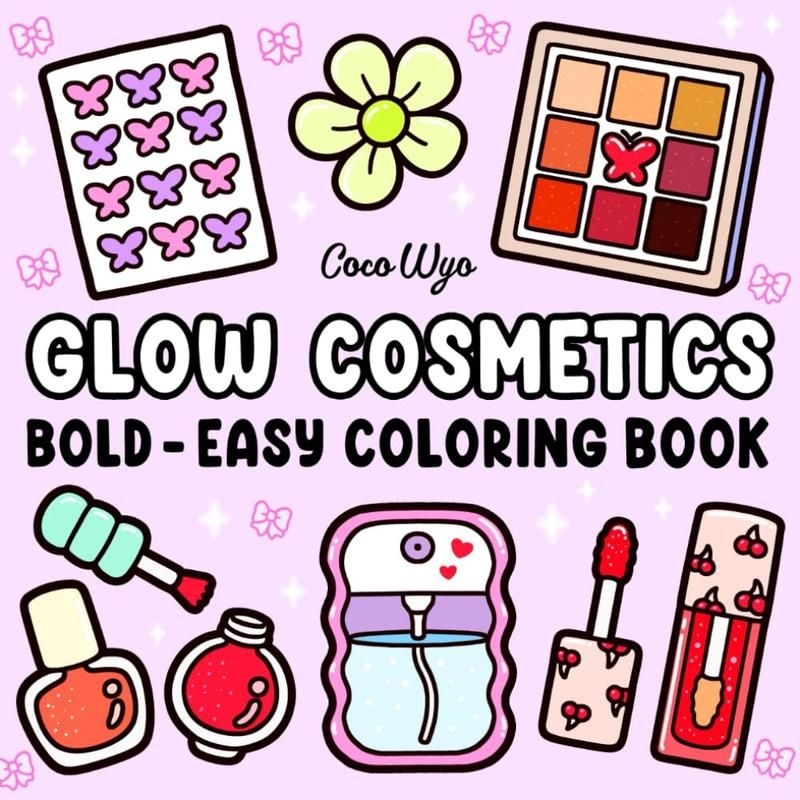 Glow Cosmetics Coloring Book For Adults And Kids Bold And Easy
