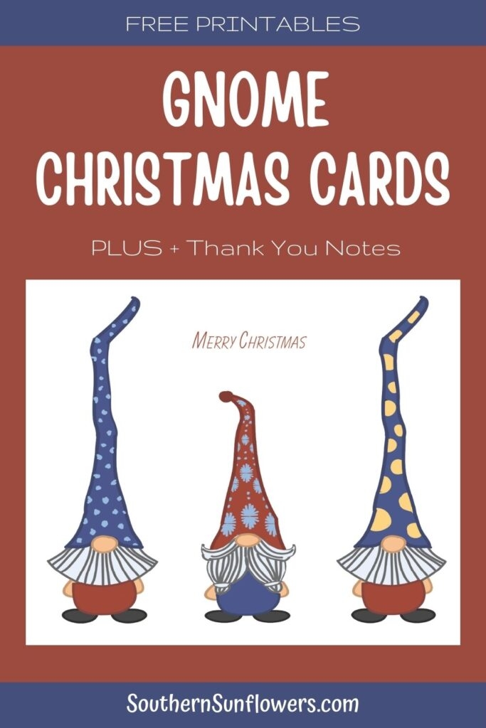 Gnome Christmas Cards Free Printable