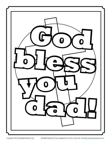 God Bless You Dad Coloring Page Fathers Day Coloring Page Father 39 s 